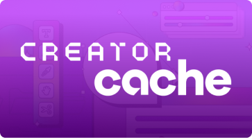 The purple Creator Cache logo